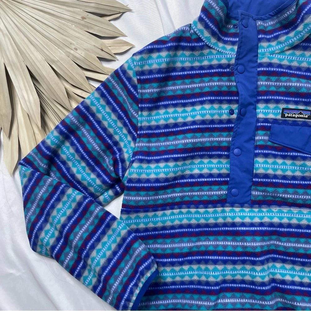 Patagonia Reversible Snap-T Glissade Pullover Harvest Moon Blue Sweatshirt